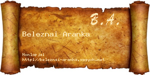 Beleznai Aranka névjegykártya